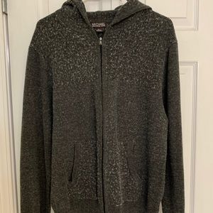 Men’s XL fuzzy zip up Michael Kors hoodie sweater